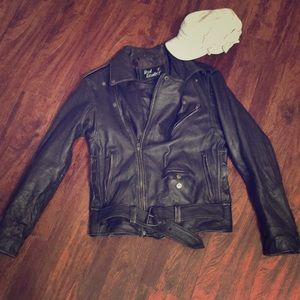Leather moto jacket
